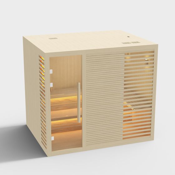 Minimalist Sauna Room 3D model for Cozy Interiors