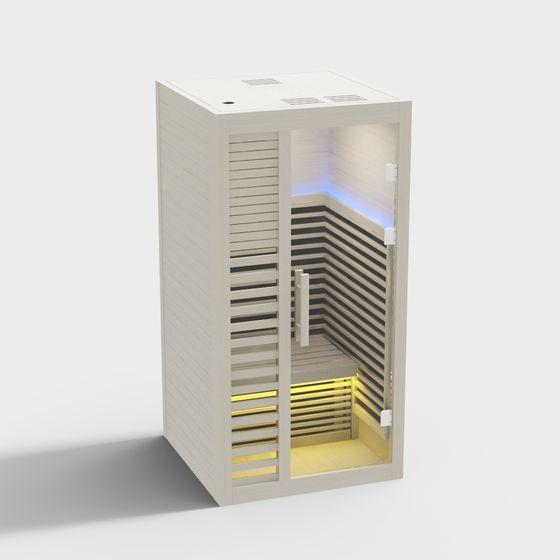 Elegant Sauna Room Low-Poly 3D model