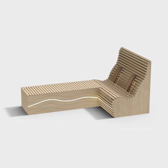 Wavy Seat 3D model for Modern Spaces