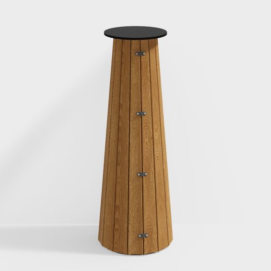 Stylish Cone Shaped Wooden Table 3D model