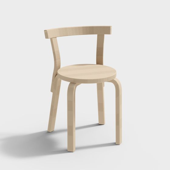 Stylish Wood Chair 3D model for Modern Design