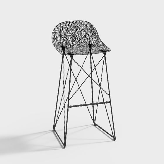 Woven Chair 3D model in Unique Low-Polygon Style