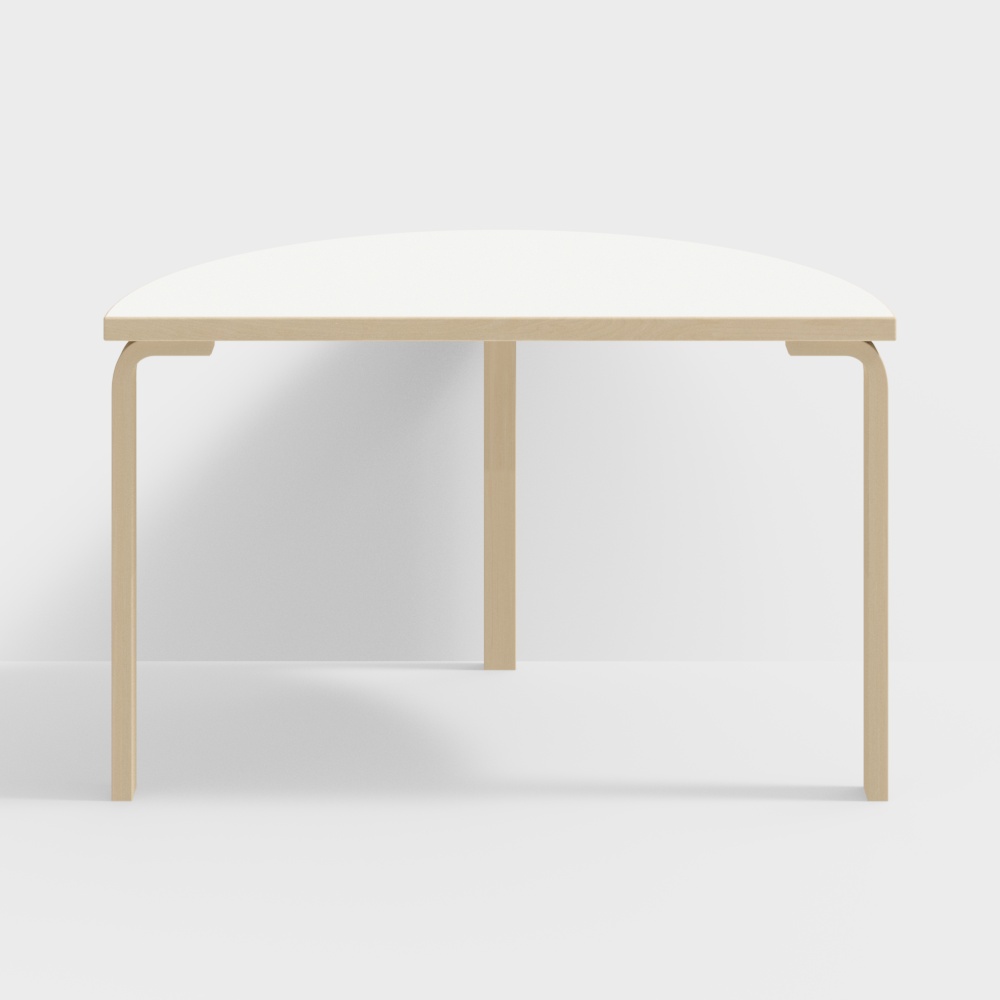 Artek Aalto Halb-runder Tisch 95 120x60cm