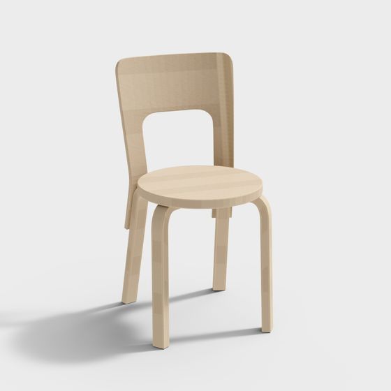 Elegant Low-Polygon Chair 3D model for Modern Spaces