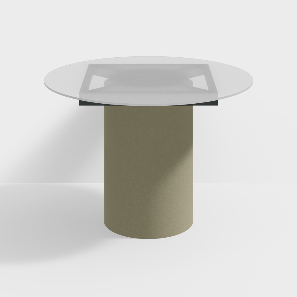 Elegant Low-Poly Round Table 3D model