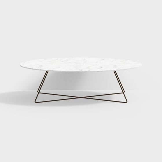 Urban Luxe Coffee Table 3D Model – Marble & Metal Design