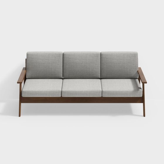 Meilong Weihua - sofa ba chỗ thoải mái - sofa chất liệu gỗ rắn kiểu Nhật