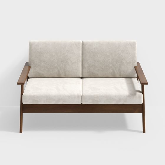 メイロンウェイファ - カジュアルソファ二人用 - 日本式無垢材布ソファ