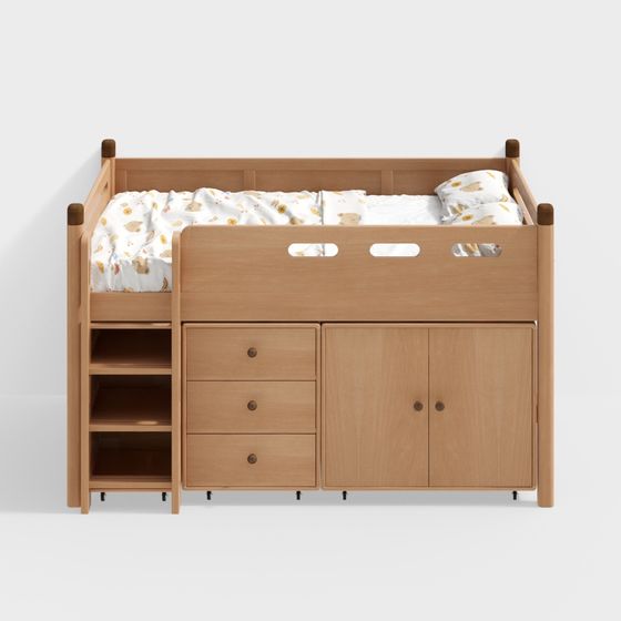 Cozy Kids Bed 3D model