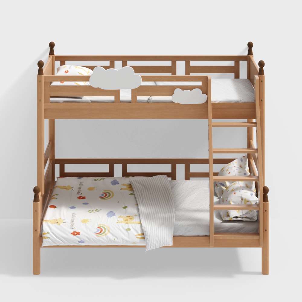 Lit haut et bas en bois massif Arbor Langue_Cadre bois massif