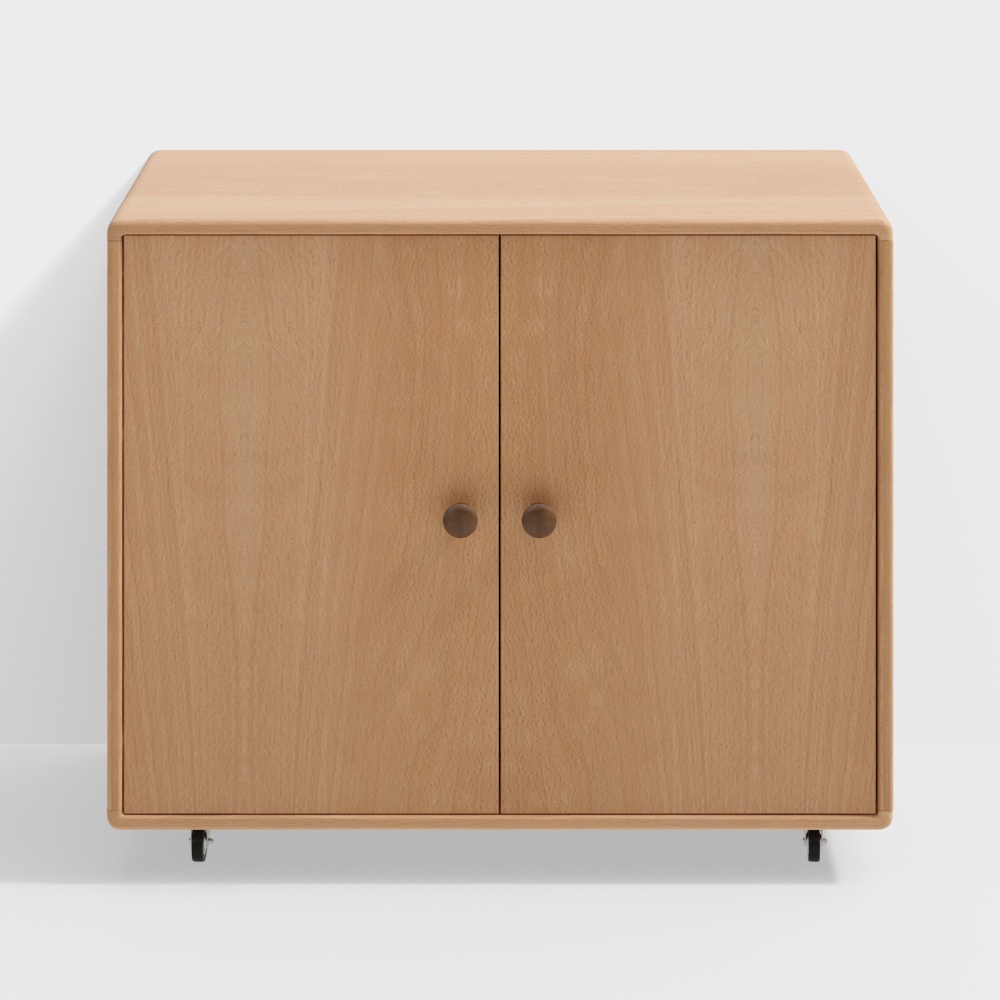 치아오무 레유 - 아일랜드 수납장/바퀴 - 원목 스타일 원목 서랍장