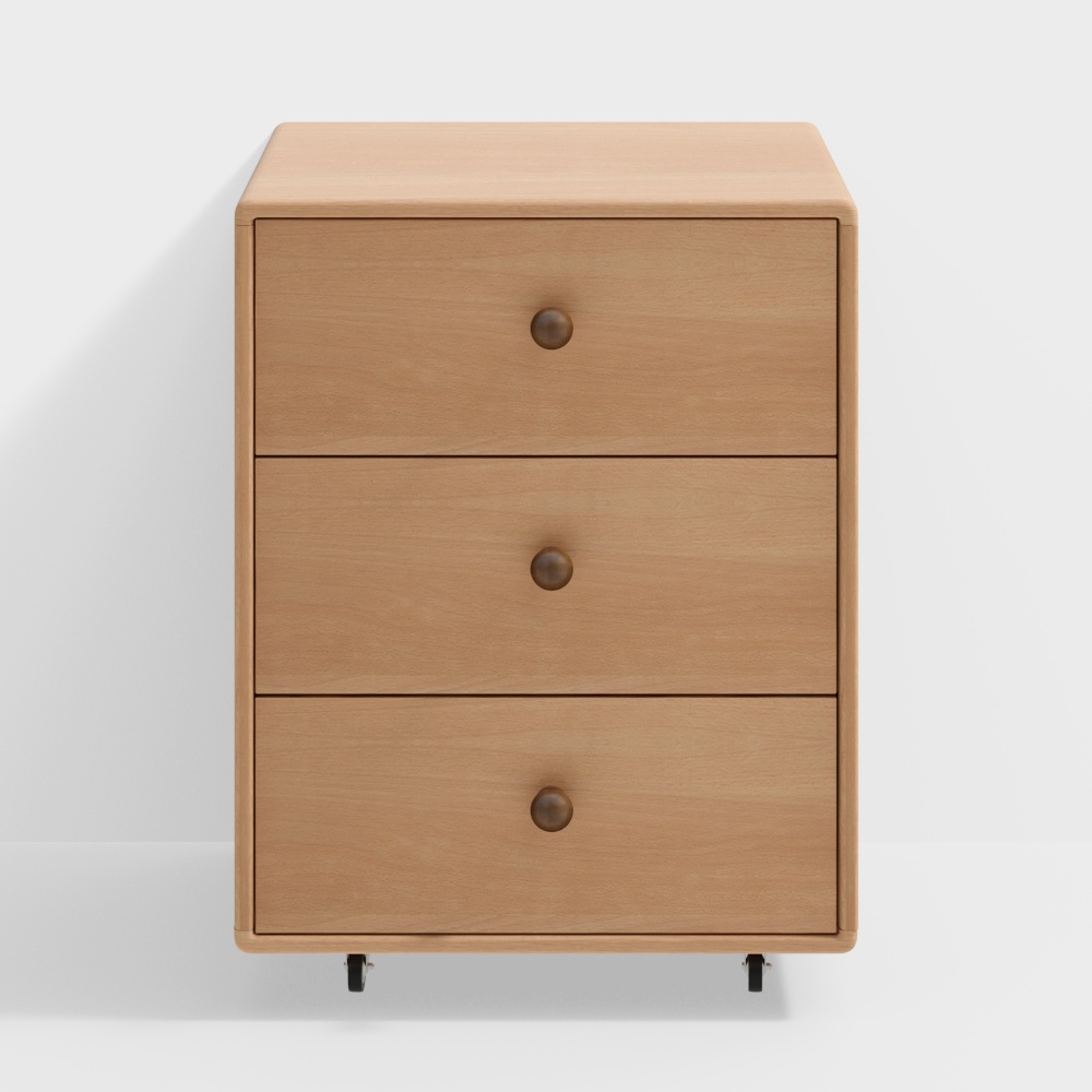 Modern Wooden Nightstand 3D model