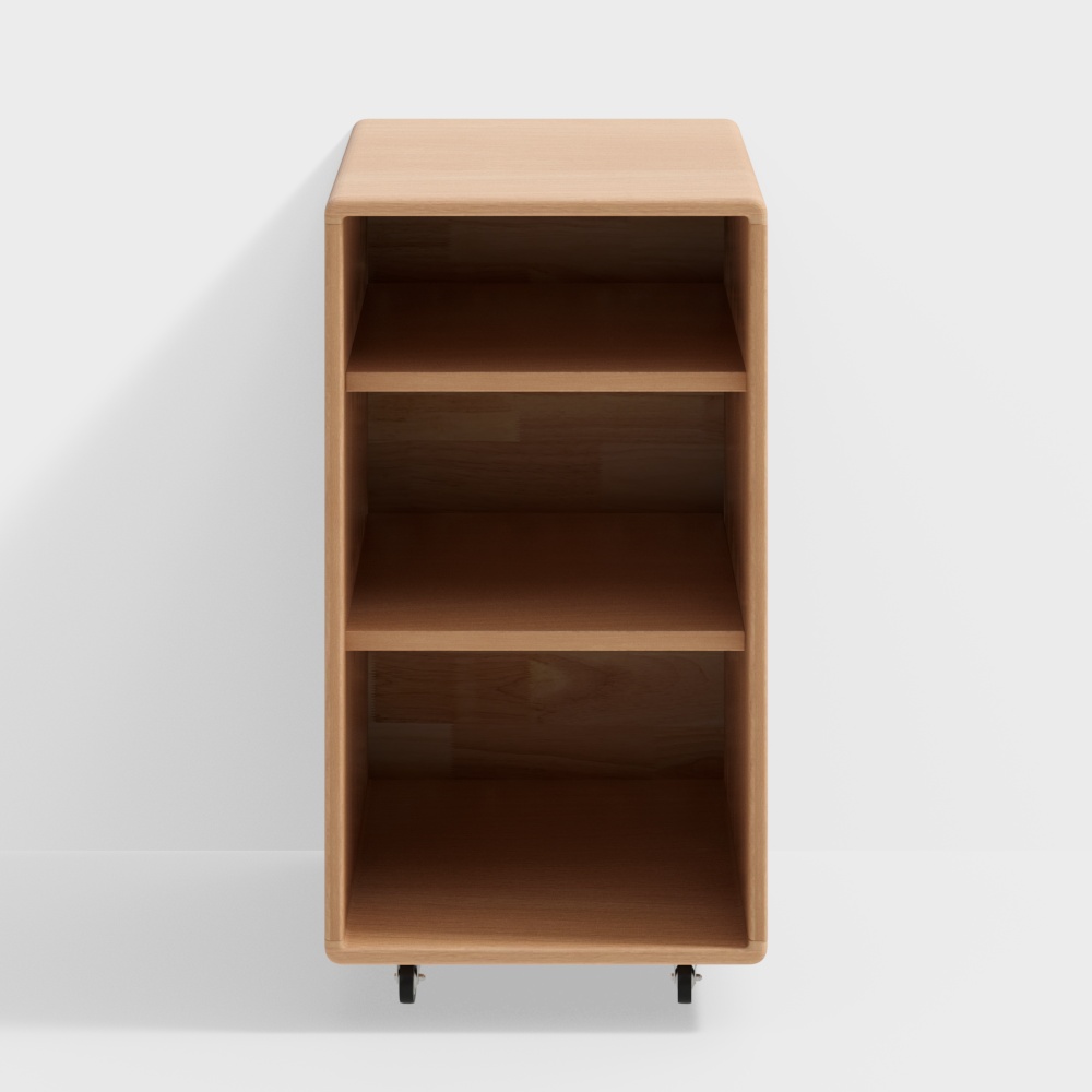 Stylish Low-Polygon Mobile Bookshelf 3D model