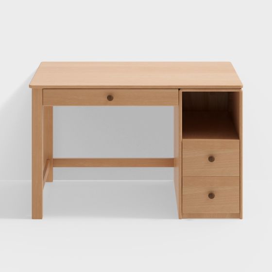 Elegant Wooden Desk 3D model for Contemporary Spaces
