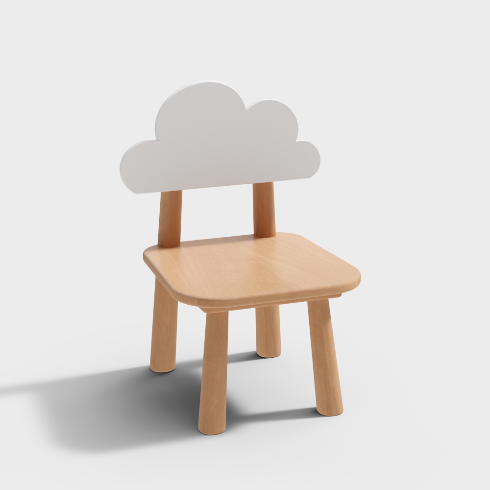 Tree music language - white cloud stool - log wind solid wood chair