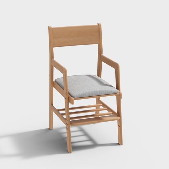 Stylish Wood Chair 3D model for Contemporary Spaces