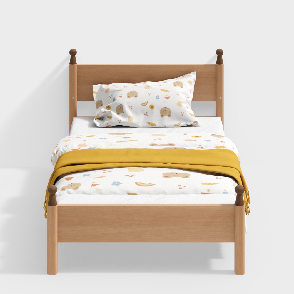 Jomu Langue musicale - Lit enfant en bois massif - lit en bois massif d'inspiration log wind