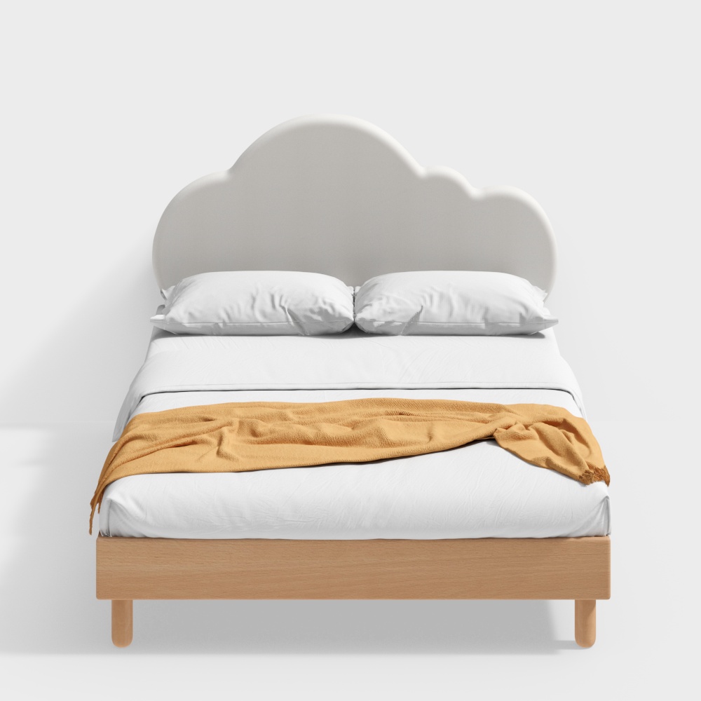 木の音楽言語 - あなたの雲が育つベッド - 丸太風の無垢材の子供用ベッド