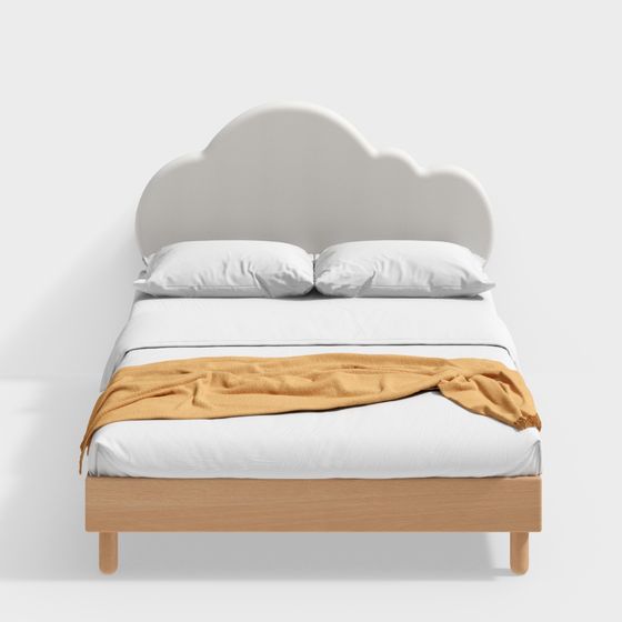 木の音楽言語 - あなたの雲が育つベッド - 丸太風の無垢材の子供用ベッド