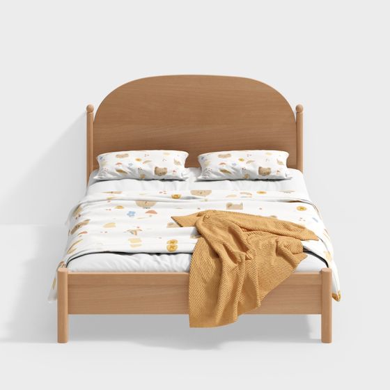 Minimalist Warm Bed Frame 3D model