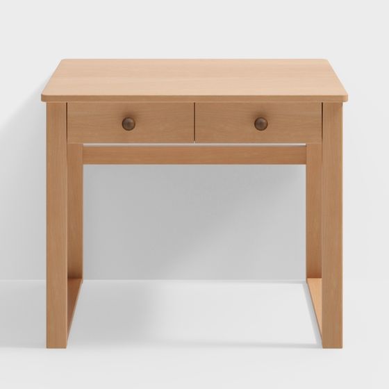 Stylish Wooden Desk 3D model for Modern Spaces