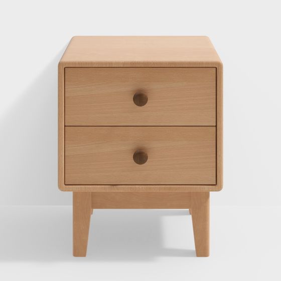 Modern Low-Polygon Bedside Table 3D model