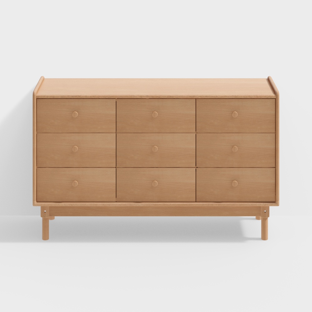 Gabinete de nueve cubos de Arakura en Lenguaje Asakusa - Troncos de madera maciza