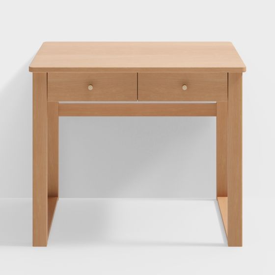 Stylish Wooden Desk 3D model for Modern Spaces