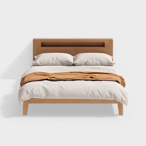 Modern Minimalist Bed Frame 3D model