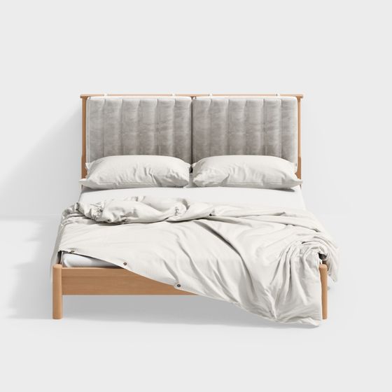 Modern Low-Polygon Bed Frame 3D model