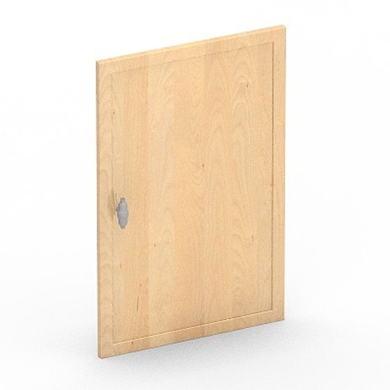 Detailed Low-Poly Wooden Door 3D Model