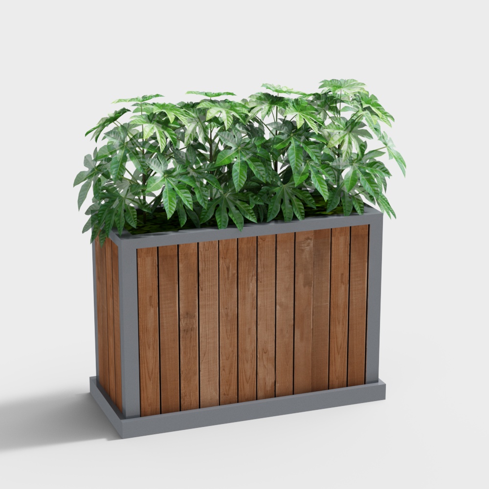 Courtyard modern flower box wooden flower bed