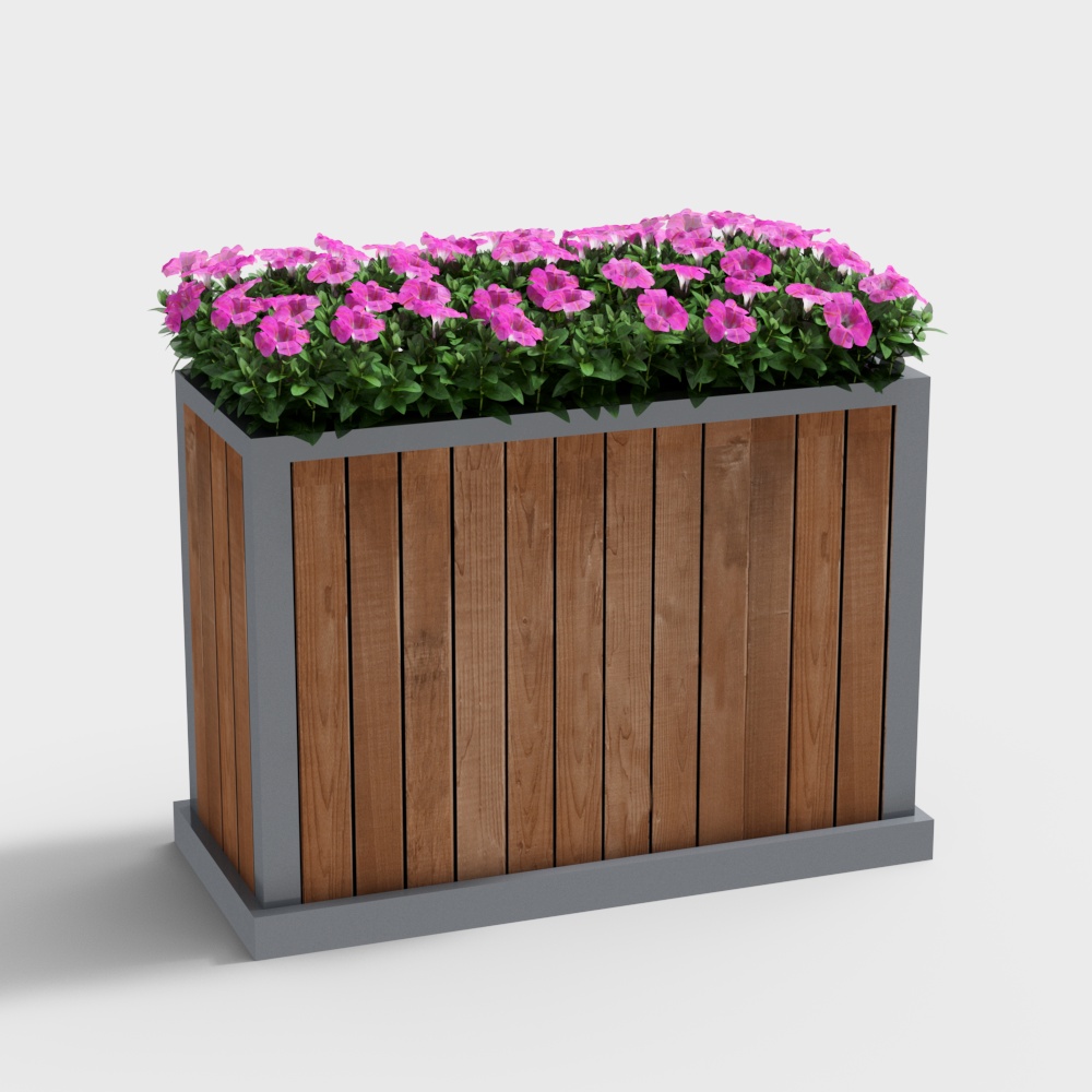 Courtyard modern flower box wooden flower bed