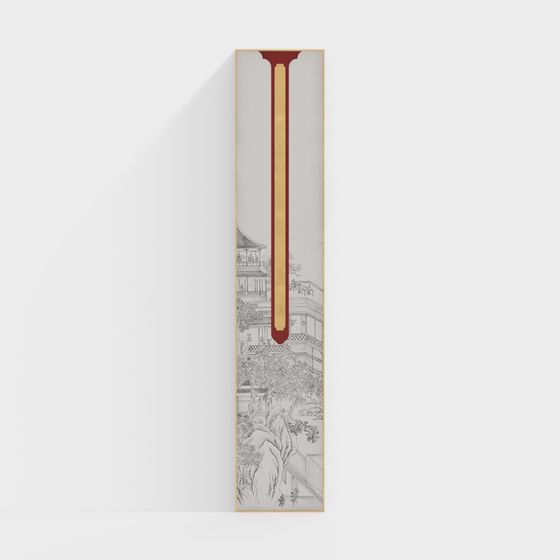 Ancient Style Folding Screen 3D model