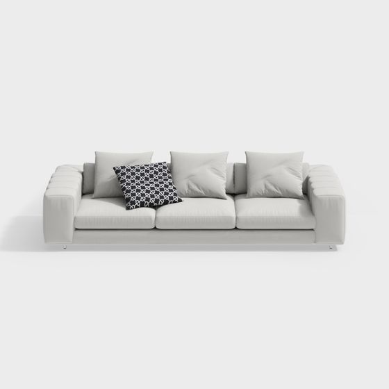 Urban Comfort Low-Poly Sofa 3D model