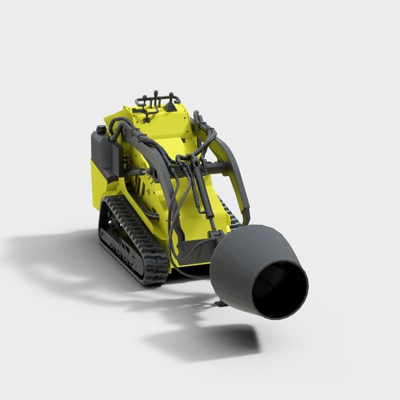 Stylish Low-Poly Excavator 3D Model