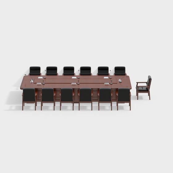 Stylish Conference Table and Chair Set 3D model