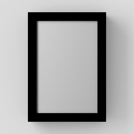 Elegant Low-Poly Mirror Frame 3D Model