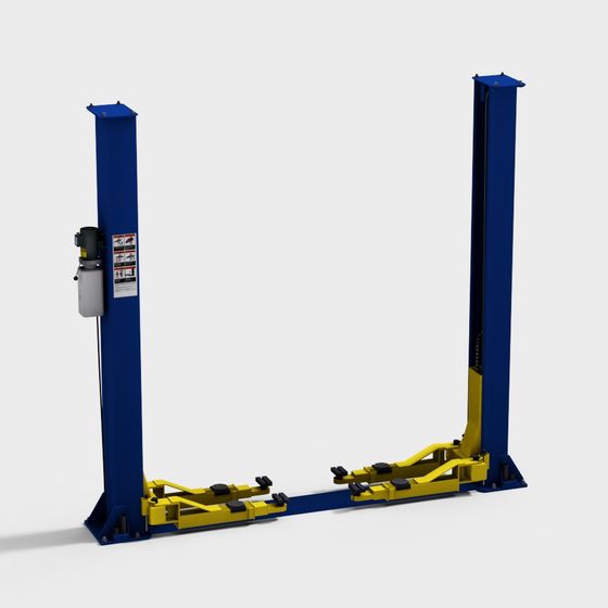Modern Car Lift 3D Model in Blue