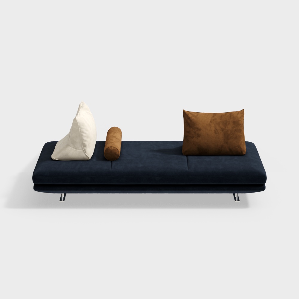 Stylish 3D Sofa Model – Velvet Modern Seating