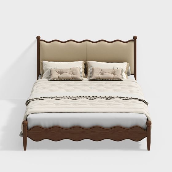 Vintage Elegance 3D model Bed