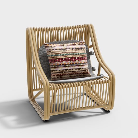Rattan Rocker 3D model for Modern Home Design