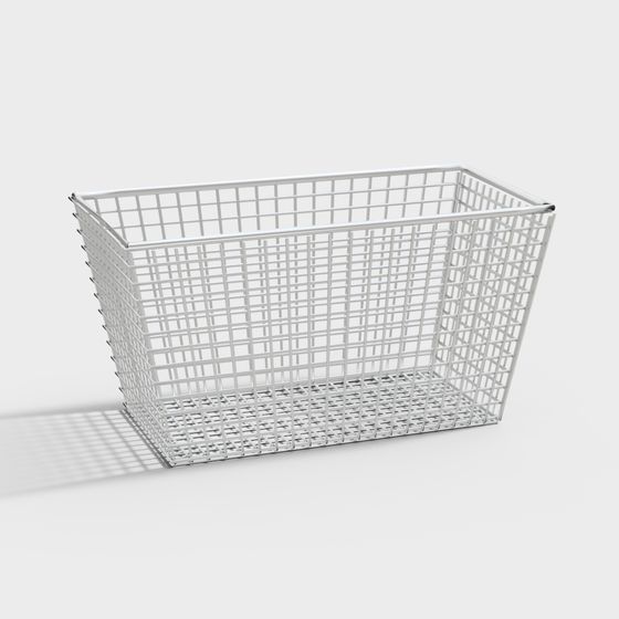 Sleek Metal Mesh Basket 3D model for Modern Designs