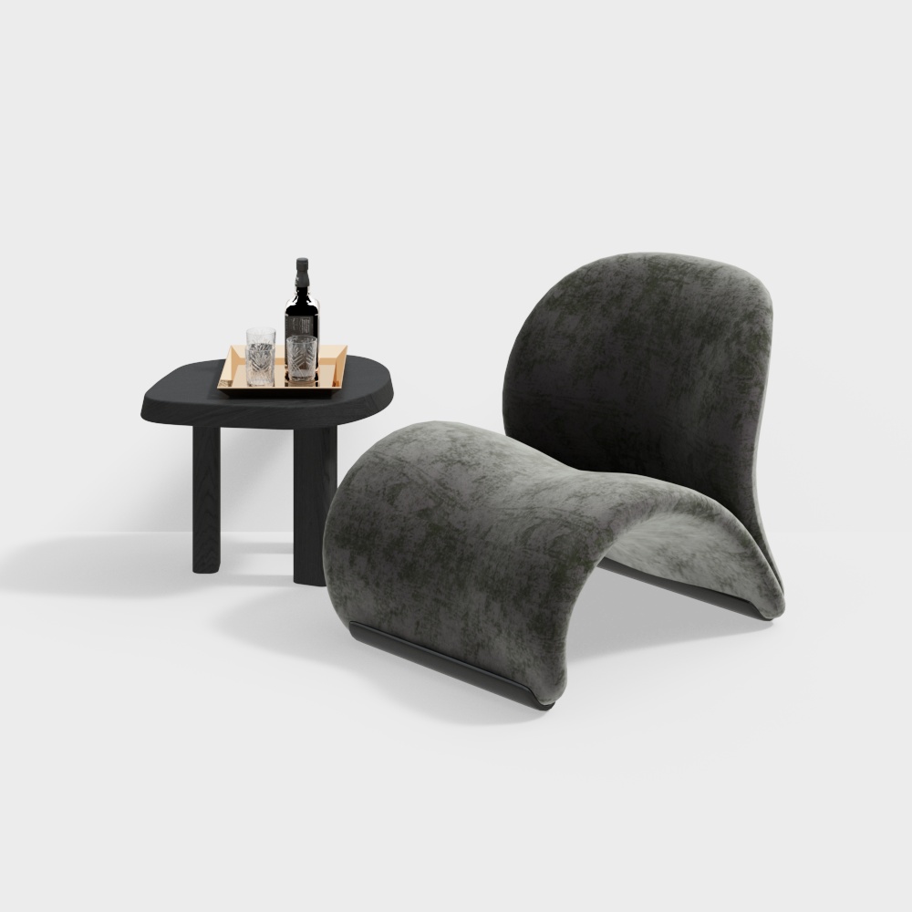 Modern bedroom fabric lounge chair