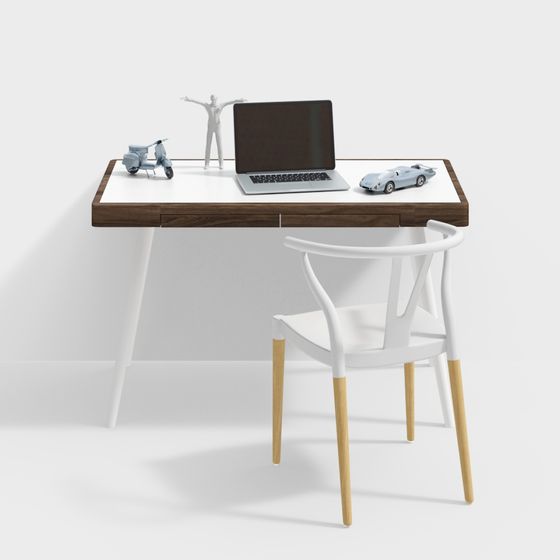 Mid-Century Modern Desk Set 3D model