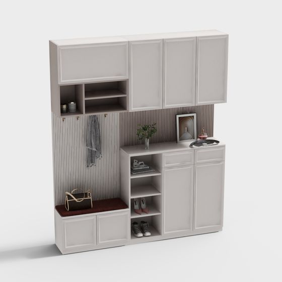 Stylish Minimalist Entryway Cabinet 3D model