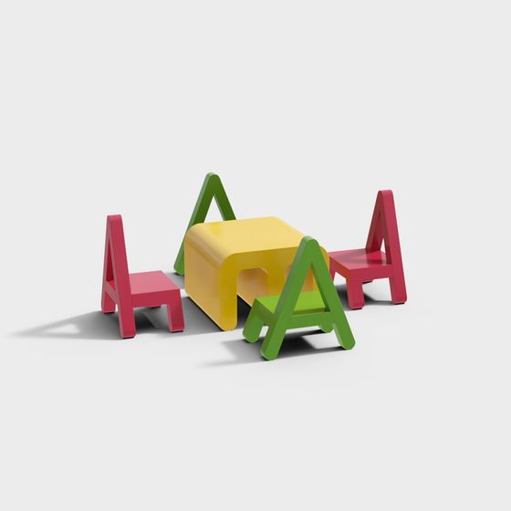 Colorful Chairs 3D model for Creative Spaces