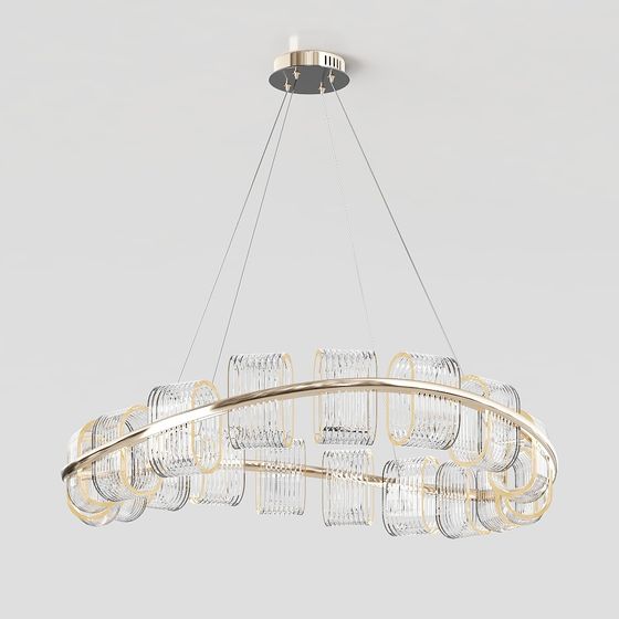 Elegant Low-Poly Chandelier 3D model
