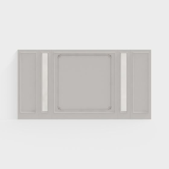 Stylish Low-Poly Door Panel 3D model for Modern Design