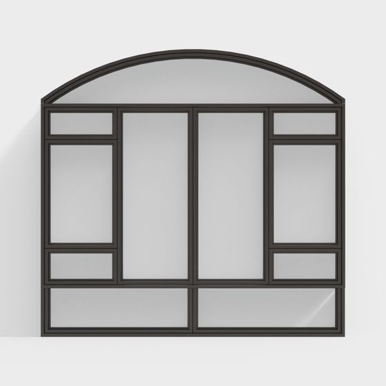 Elegant Arched Window 3D Model